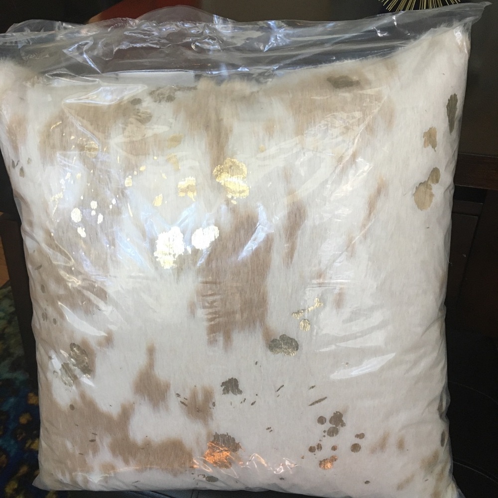 Cow printed pillows with gold foil (SET OF 2)